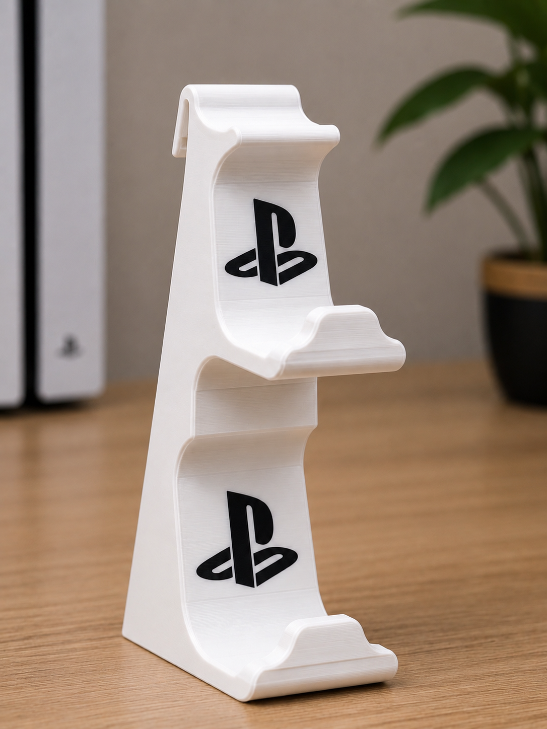 Supporto Doppio per Controller PS5 – Supporto Verticale in PLA Stampato in 3D | Colore Bianco