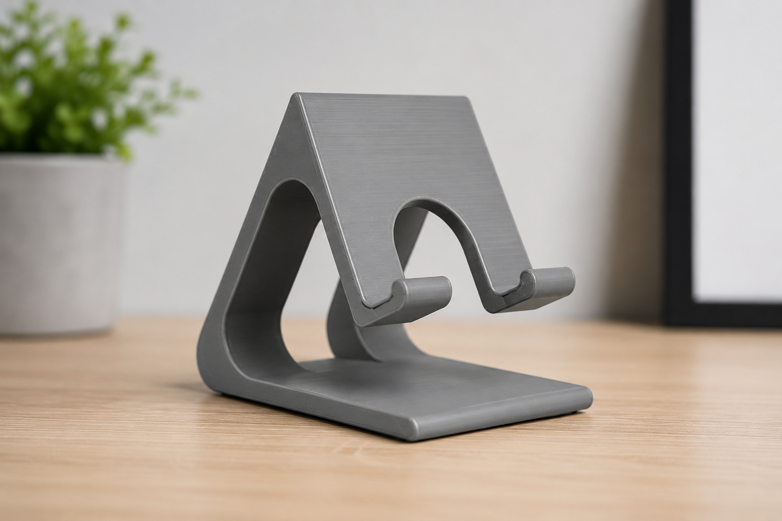 Supporto per Smartphone da Tavolo in PLA – Design Moderno e Minimalista – Compatibile con iPhone e Android