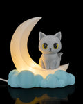 Lampada LED Gatto sulla Luna – Lampada da Tavolo Decorativa in Stampa 3D