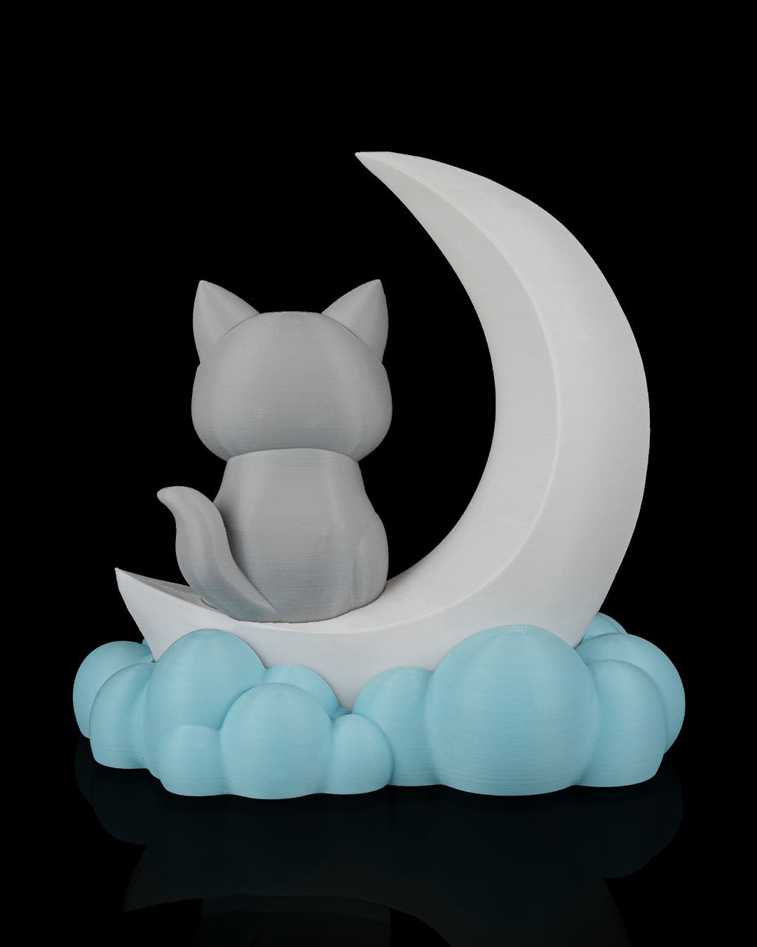 Lampada LED Gatto sulla Luna – Lampada da Tavolo Decorativa in Stampa 3D