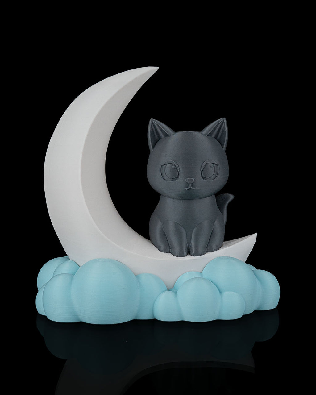 Lampada LED Gatto sulla Luna – Lampada da Tavolo Decorativa in Stampa 3D