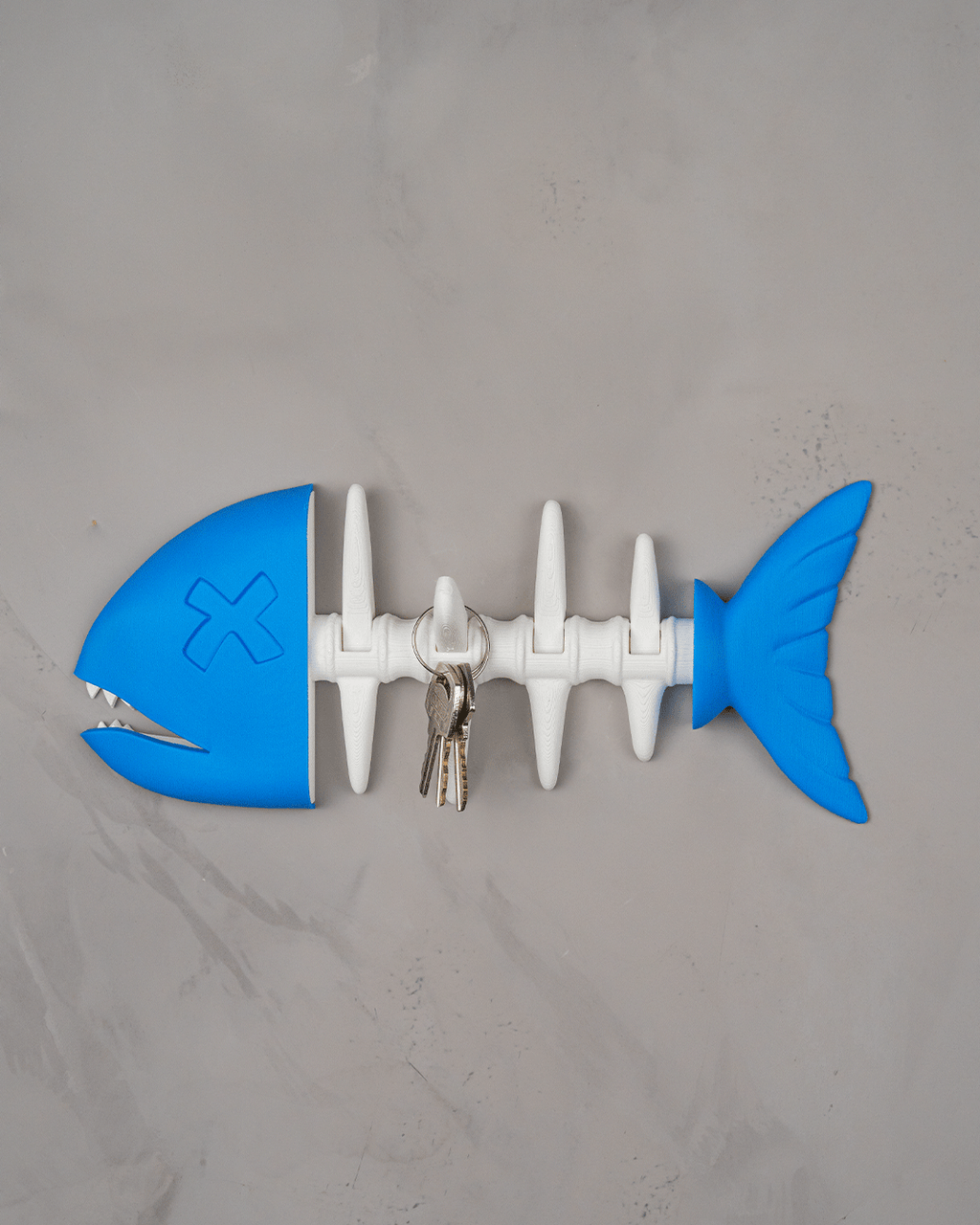Portachiavi da Parete a Forma di Scheletro di Pesce – Porta Chiavi Originale Stampato in 3D