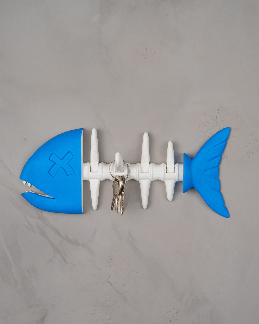 Portachiavi da Parete a Forma di Scheletro di Pesce – Porta Chiavi Originale Stampato in 3D