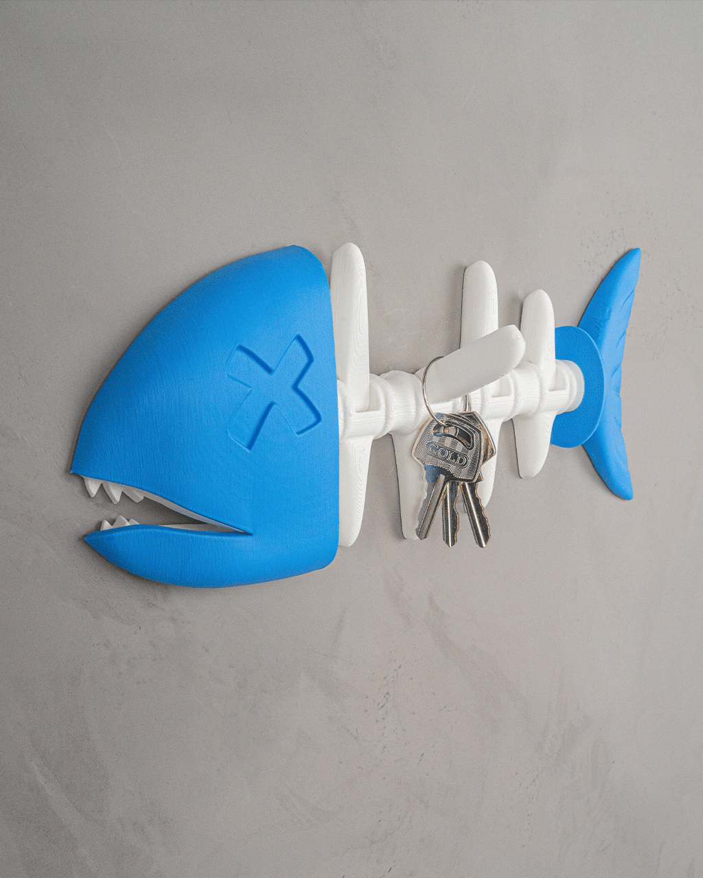 Portachiavi da Parete a Forma di Scheletro di Pesce – Porta Chiavi Originale Stampato in 3D