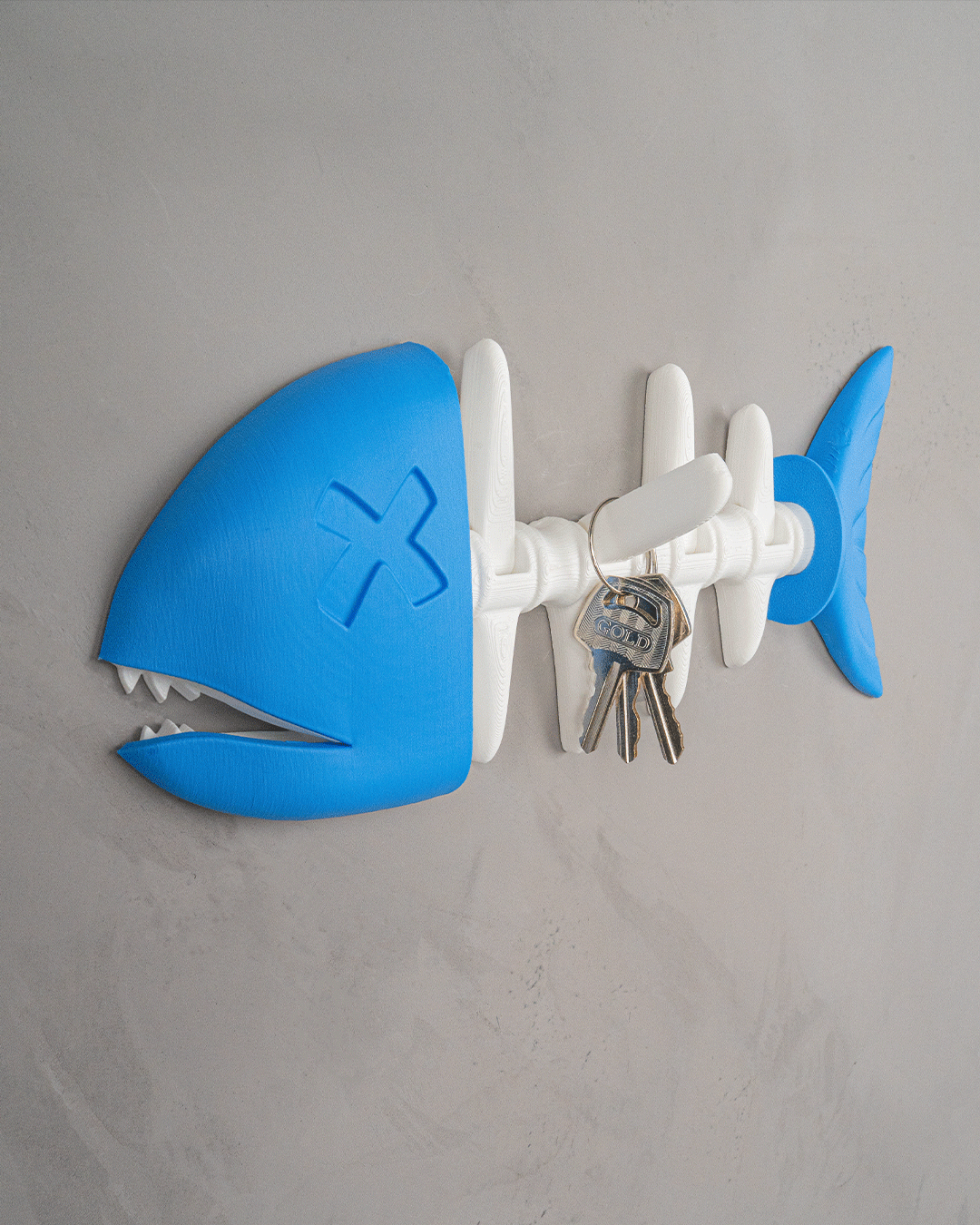 Portachiavi da Parete a Forma di Scheletro di Pesce – Porta Chiavi Originale Stampato in 3D