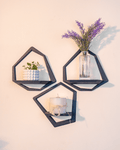 Set di 3 Mensole Esagonali da Parete – Design Moderno Stampato in 3D