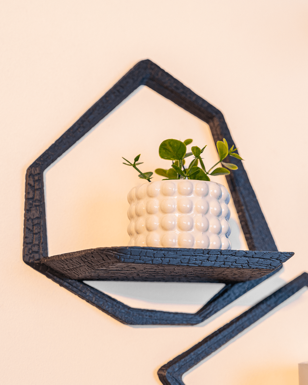 Set di 3 Mensole Esagonali da Parete – Design Moderno Stampato in 3D