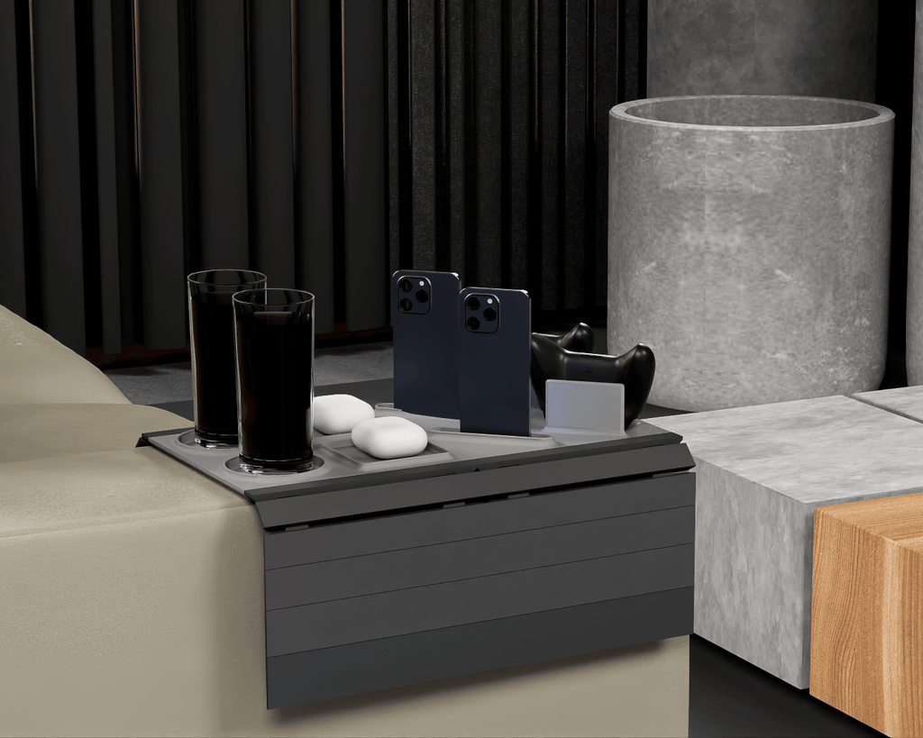 Organizzatore Doppio per Bracciolo del Divano Gaming – Porta Controller, Smartphone e Bicchieri | Stampato in 3