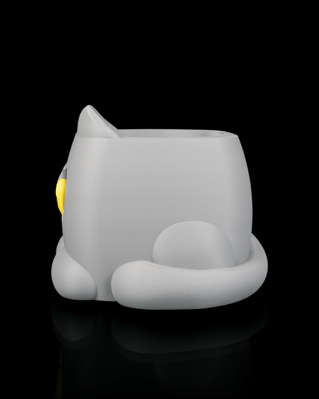 Vaso Gatto Brontolone Magico – Occhi Mobili che Cambiano con l'Acqua | Stampato in 3D