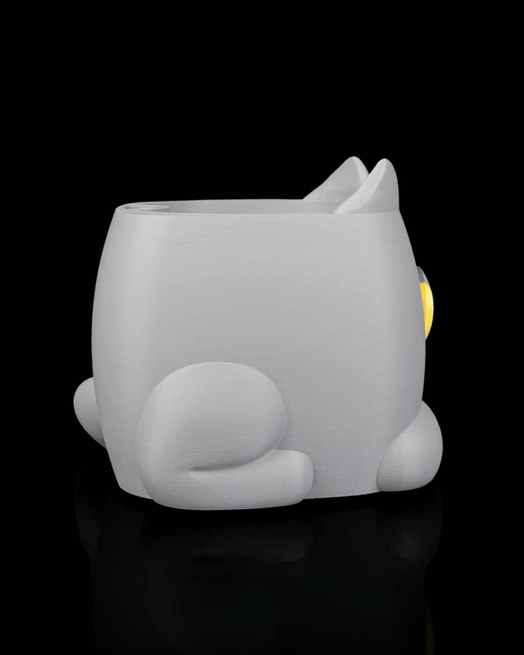 Vaso Gatto Brontolone Magico – Occhi Mobili che Cambiano con l'Acqua | Stampato in 3D