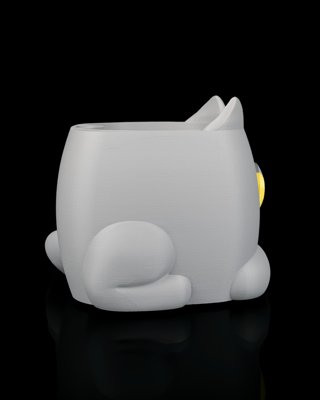 Vaso Gatto Brontolone Magico – Occhi Mobili che Cambiano con l'Acqua | Stampato in 3D