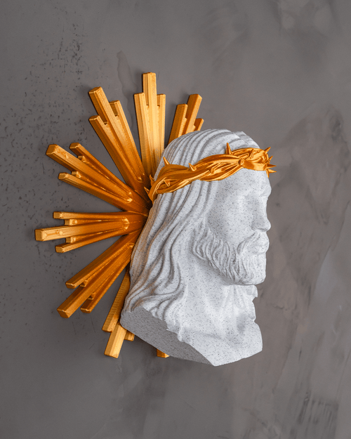 Busto di Gesù Cristo con Corona di Spine – Statua Sacra Stampata in 3D