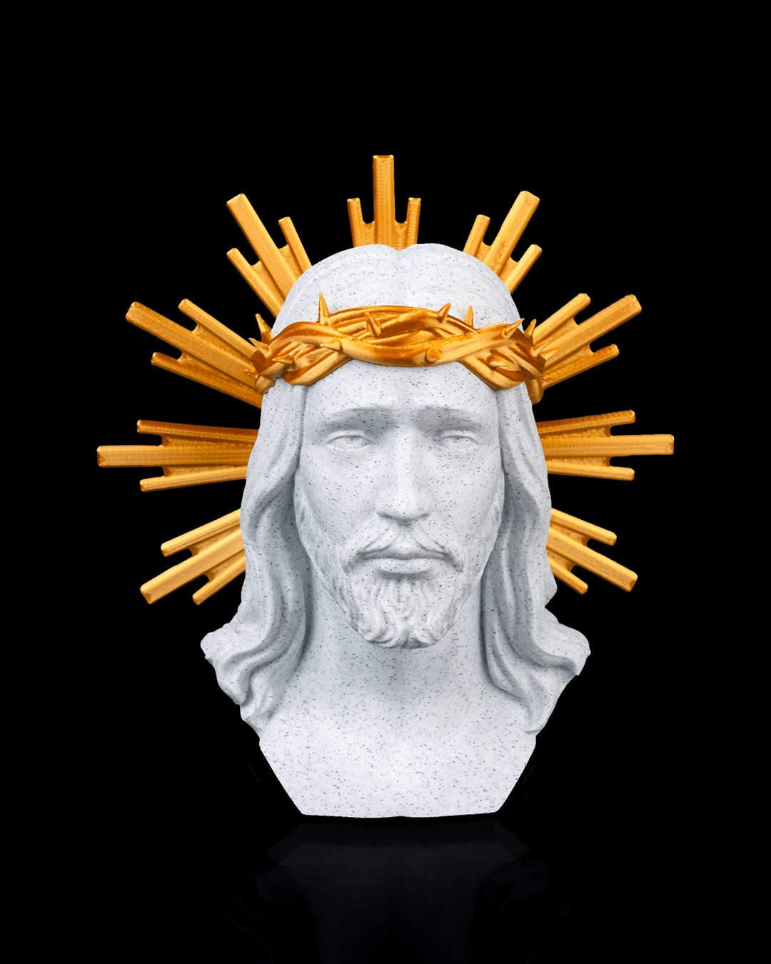 Busto di Gesù Cristo con Corona di Spine – Statua Sacra Stampata in 3D