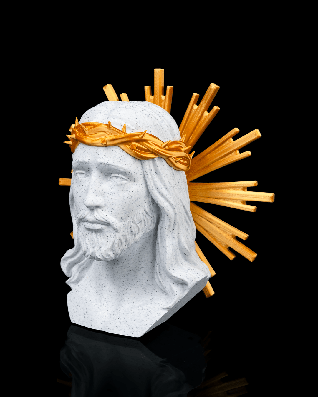 Busto di Gesù Cristo con Corona di Spine – Statua Sacra Stampata in 3D
