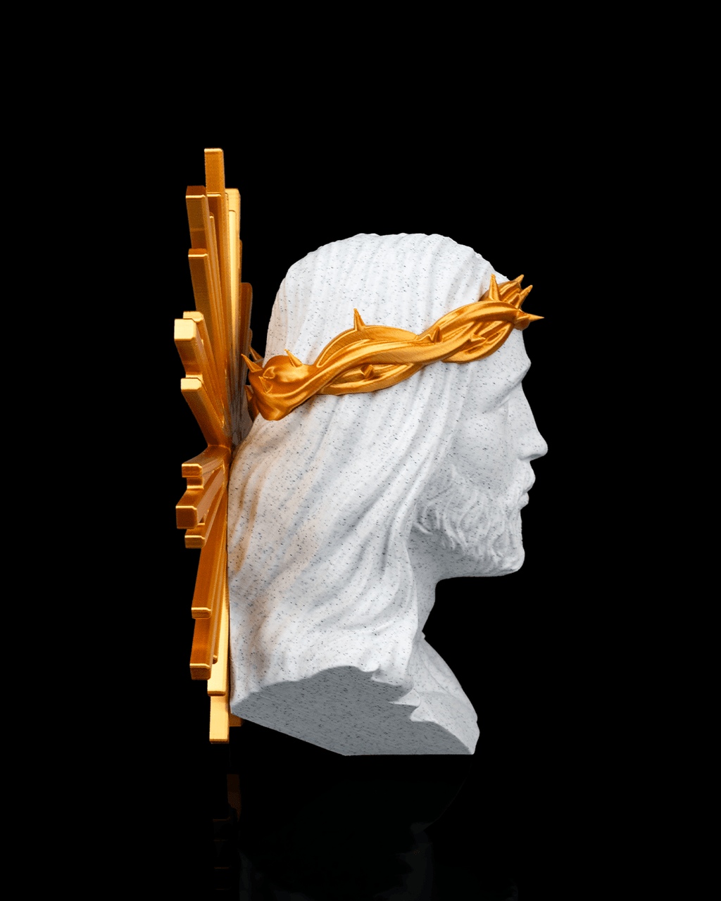 Busto di Gesù Cristo con Corona di Spine – Statua Sacra Stampata in 3D