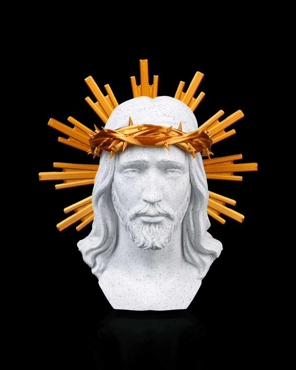 Busto di Gesù Cristo con Corona di Spine – Statua Sacra Stampata in 3D