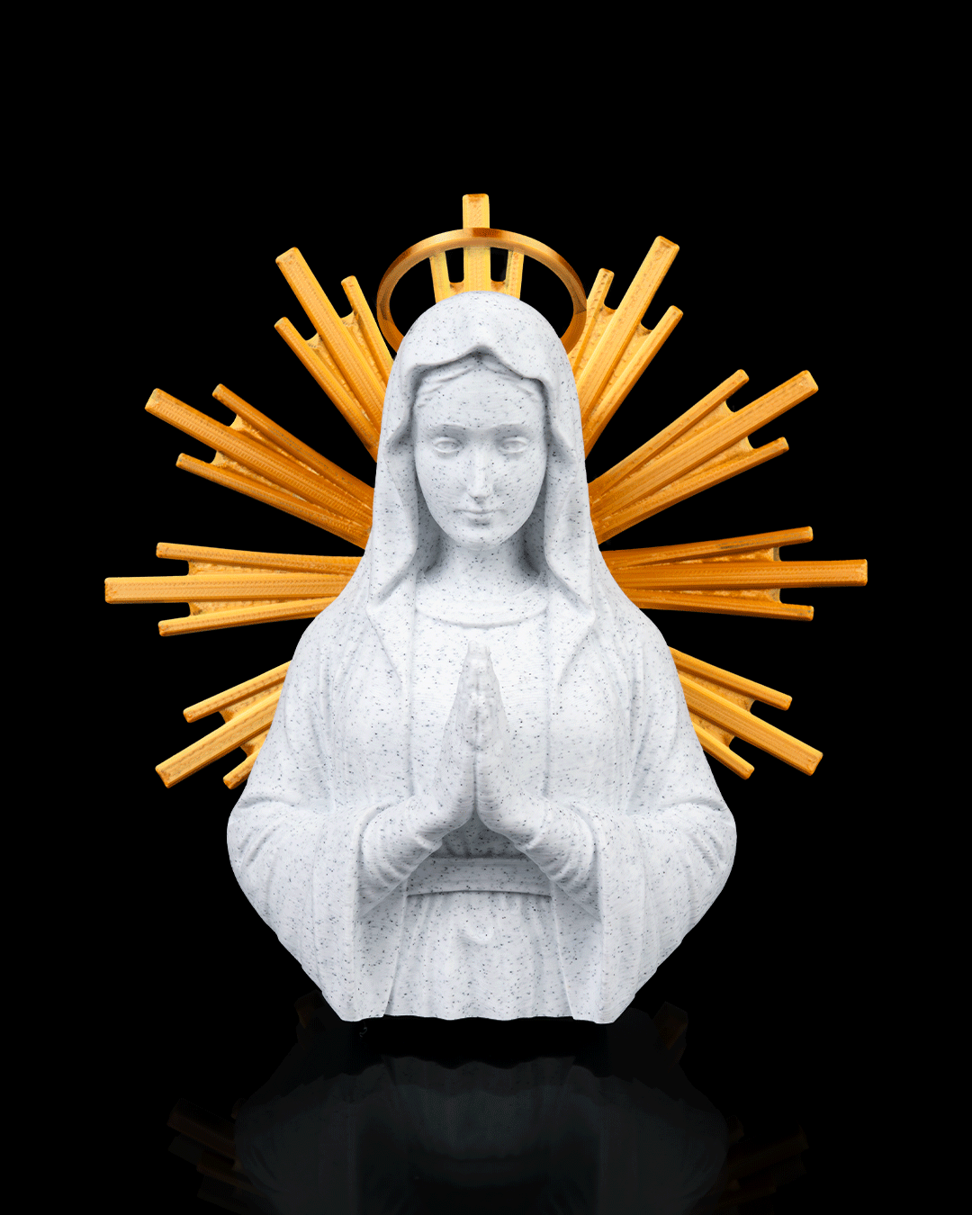 Statua della Madonna in Preghiera 3D – Elegante Decorazione Sacra in PLA