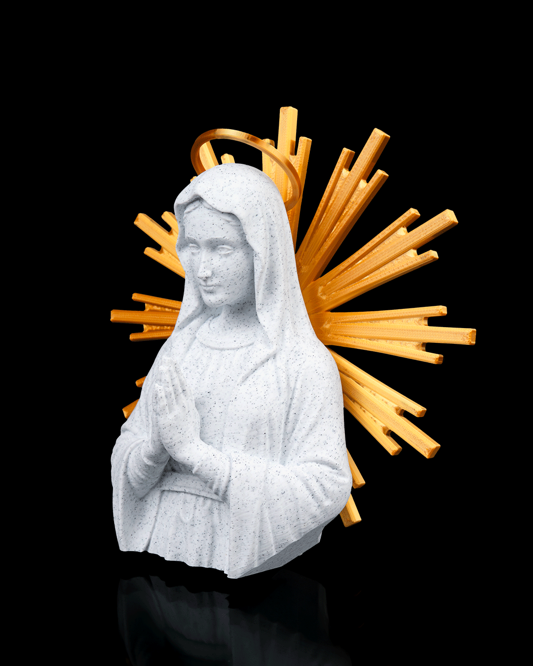 Statua della Madonna in Preghiera 3D – Elegante Decorazione Sacra in PLA