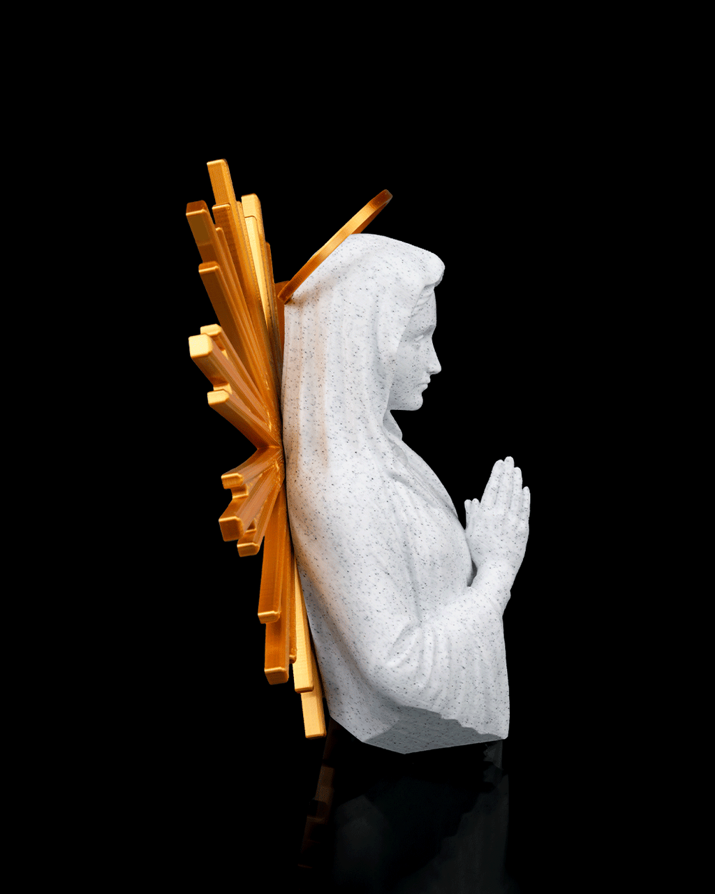 Statua della Madonna in Preghiera 3D – Elegante Decorazione Sacra in PLA