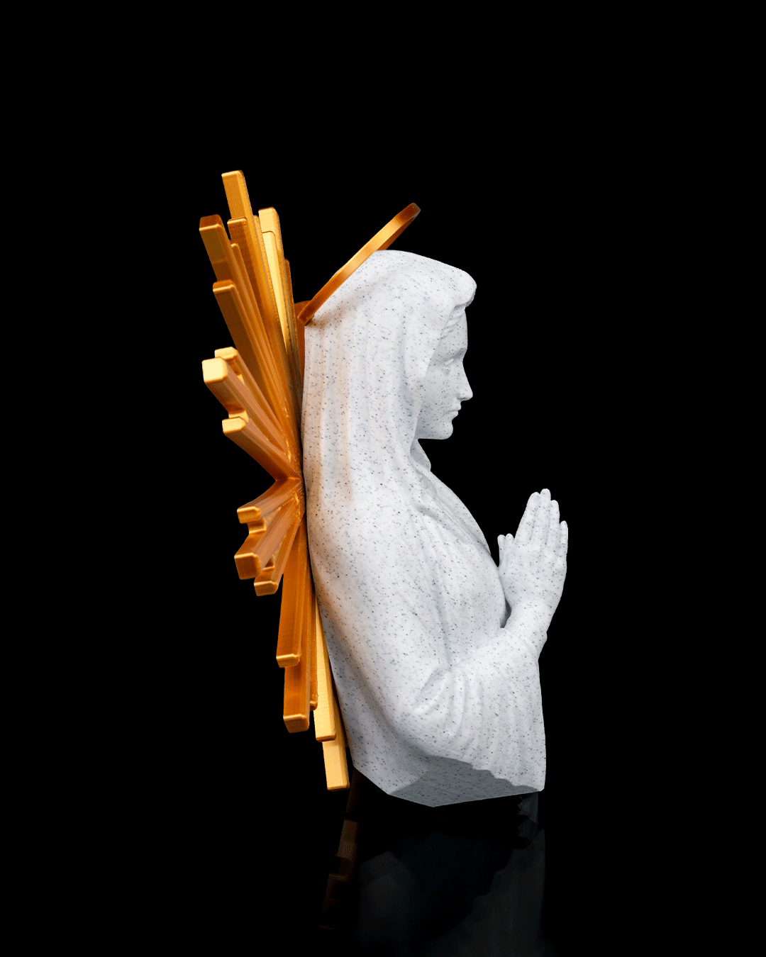 Statua della Madonna in Preghiera 3D – Elegante Decorazione Sacra in PLA