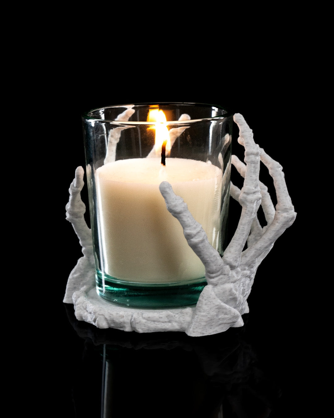 Portacandela “Tocco dell’Ombra” – Supporto Decorativo con Mani Scheletriche Stampato in 3D