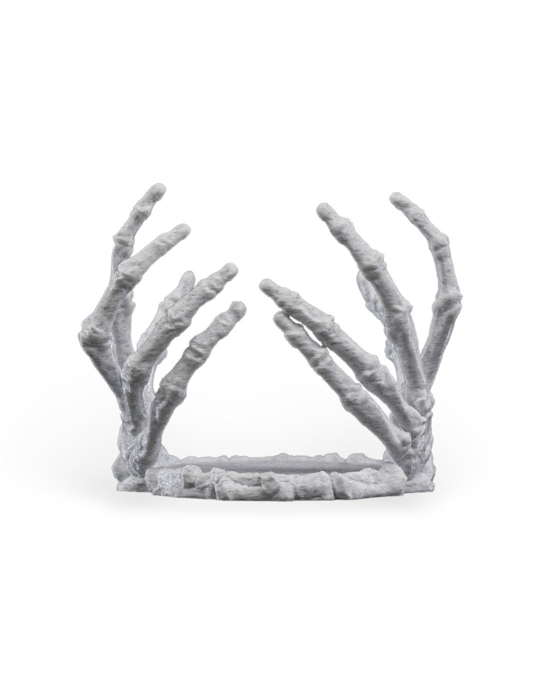 Portacandela “Tocco dell’Ombra” – Supporto Decorativo con Mani Scheletriche Stampato in 3D