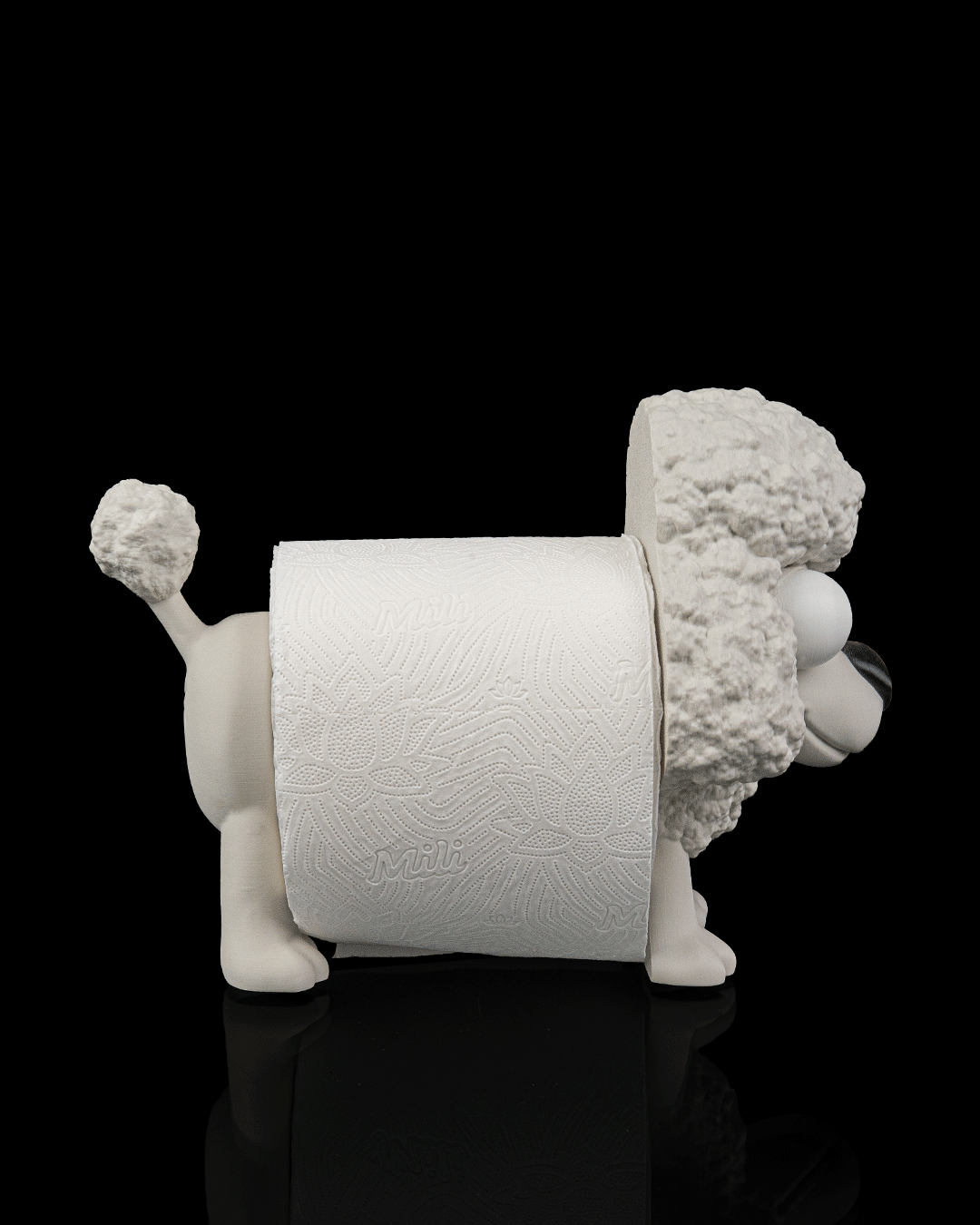 Porta Carta Igienica Barboncino – Porta Rotolo Divertente Stampato in 3D | Decorazione Bagno