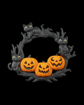 Centrotavola Halloween con Gatti Neri e Zucche – Decorazione in PLA Stampata in 3D