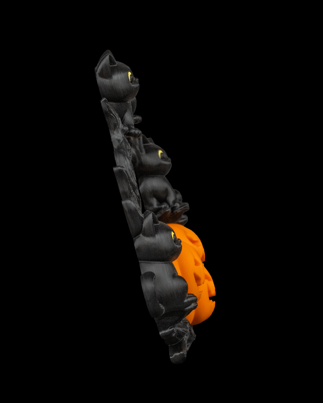 Centrotavola Halloween con Gatti Neri e Zucche – Decorazione in PLA Stampata in 3D