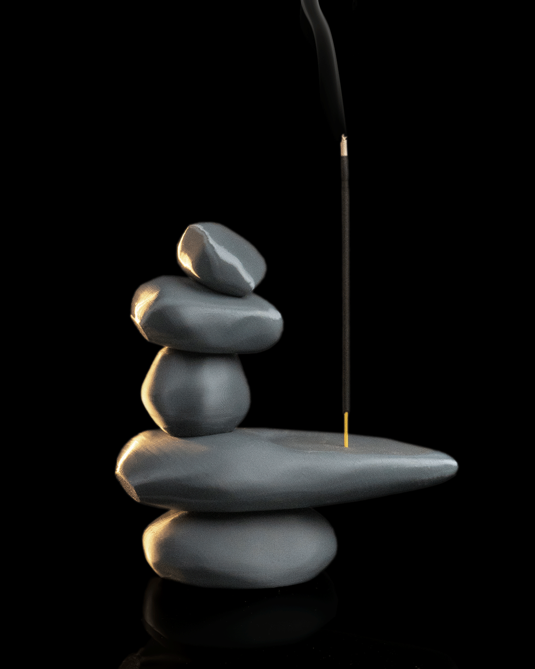 Porta Incenso Zen Balance – Decorazione con Pietre Zen Stampata in 3D