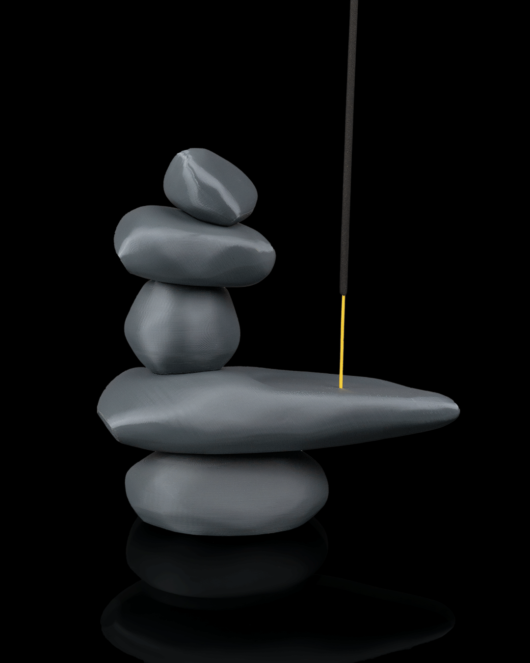 Porta Incenso Zen Balance – Decorazione con Pietre Zen Stampata in 3D